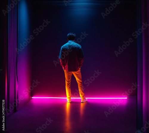 a person in a night club door near 