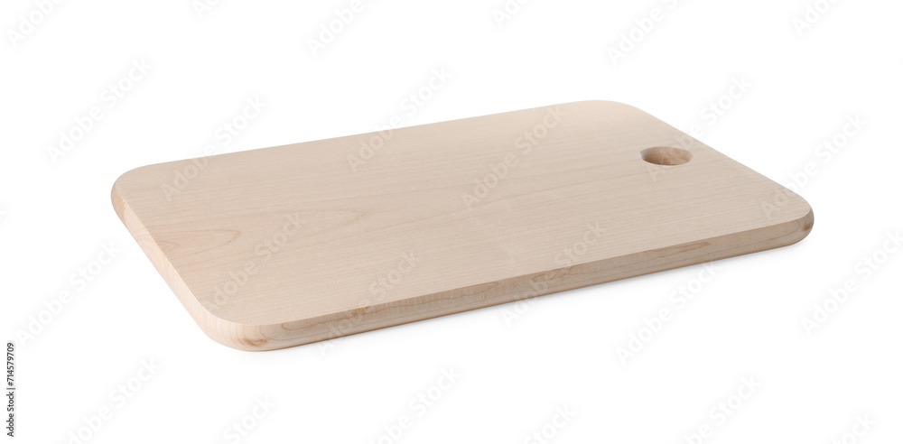 One wooden cutting board isolated on white One wooden cutting board isolated on white