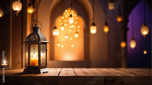 traditional lanterns representing the festive spirit of islamic event and celebration.