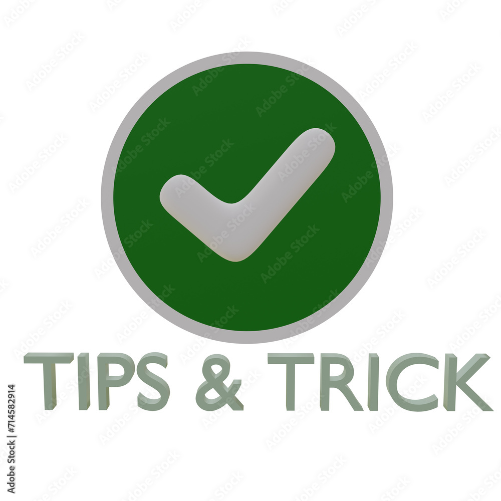 3 D illustration of tips and trick icon 3 D illustration of tips and trick icon