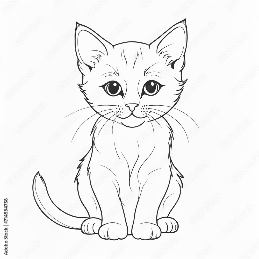 cat cartoon art on white background