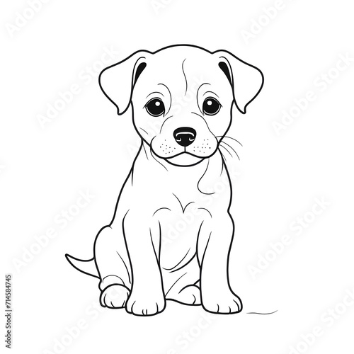 dog puppy outline drawing for coloring