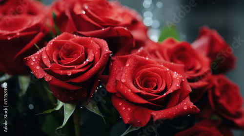 Close up of a bunch of red roses