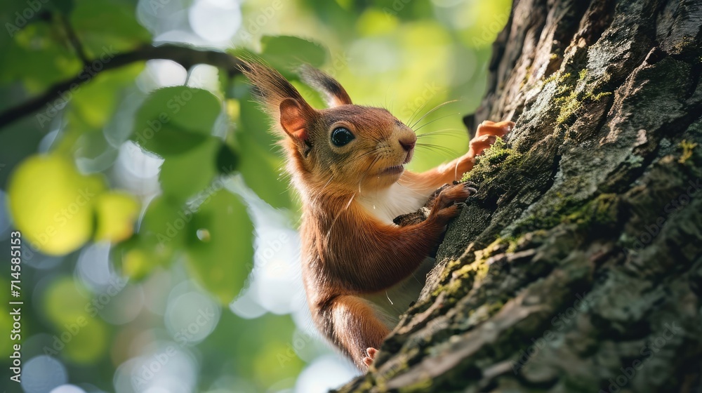 A squirrel munching on a nut in a tree A squirrel munching on a nut in a tree