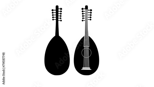 Oud emblem, black isolated silhouette