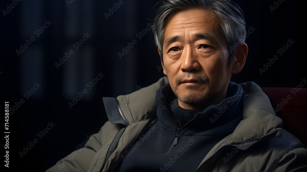 Obraz premium 遠くを見つめるシニア