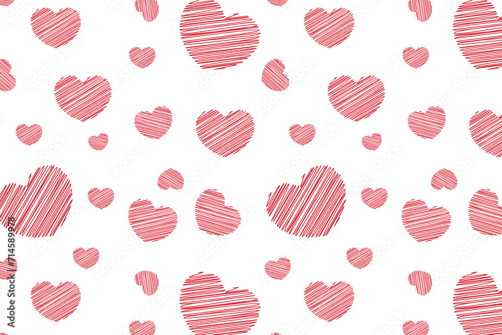 Vector love heart pattern, vector hand drawn Valentine's Day pattern, Valentine's Day background. Vector love heart pattern, vector hand drawn Valentine's Day pattern, Valentine's Day background.