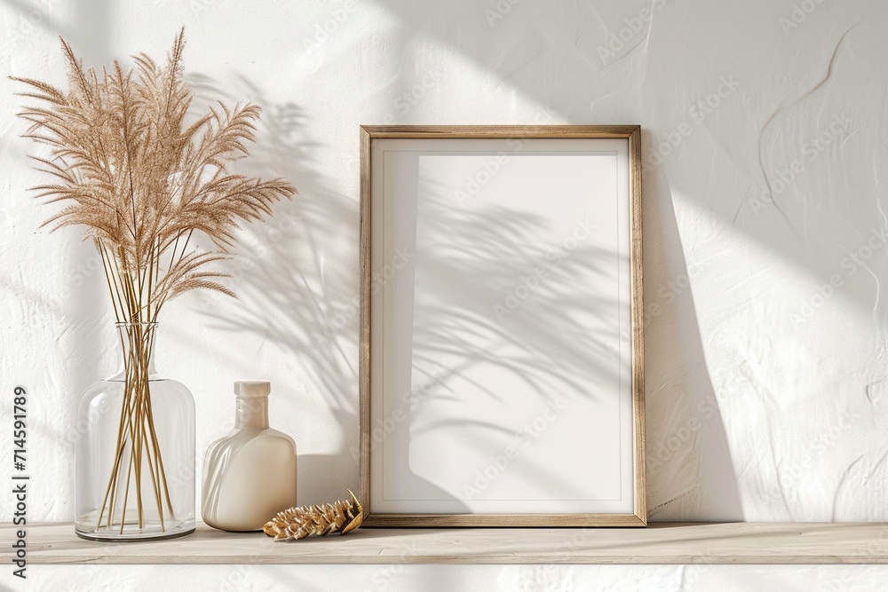 Minimal White Living Room Interior with Blank Poster Frame,Clean and Minimal Living Room with Empty Frame Mock-up Minimal White Living Room Interior with Blank Poster Frame,Clean and Minimal Living Room with Empty Frame Mock-up