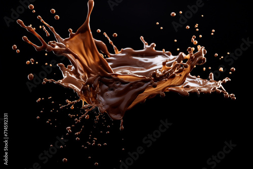 Image of dark Chocolate splash isolated on white background.