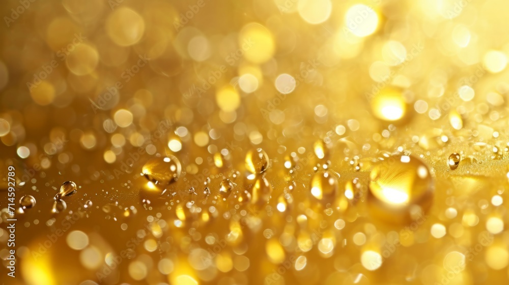 Gold drops on a dark background. Fragments of golden liquid Gold drops on a dark background. Fragments of golden liquid