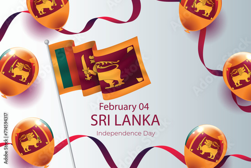 Sri Lanka happy independence day vector banner, greeting card