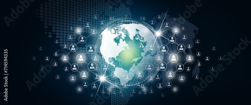 World business connection, People connection and Network connection concept.