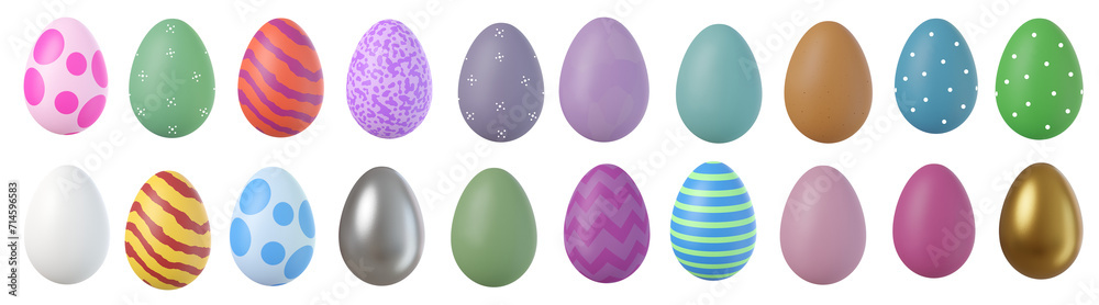 easter - set of easter eggs on isolated transparent background easter - set of easter eggs on isolated transparent background