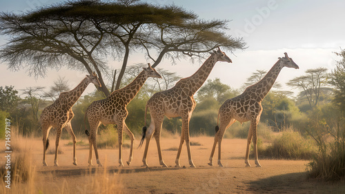 Giraffe in the savannah of Africa, Kenya, Africa