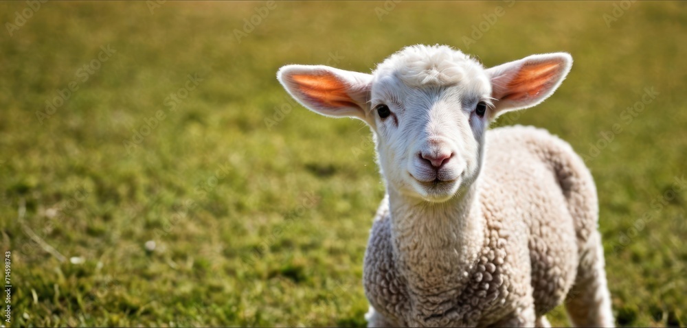  a close up of a sheep in a field of grass with another sheep in the background and a third sheep in the foreground with a third sheep in the foreground.