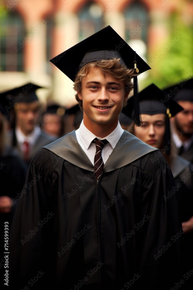 happy male student graduation day 