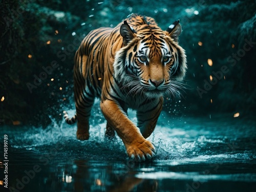 Tiger in the rain. Tiger in the rain. Tiger in the rain.