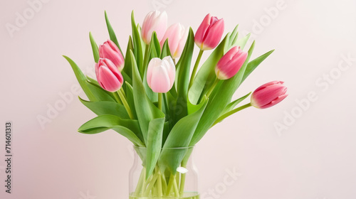 Vibrant Bouquet of colorful tulips. Festive flowers on a isolated background. Easter and mothers day, International Women's Day  © Vladimir