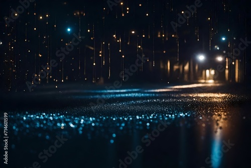 fountain in the night in a city