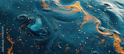 Oil-contaminated ocean surface as backdrop