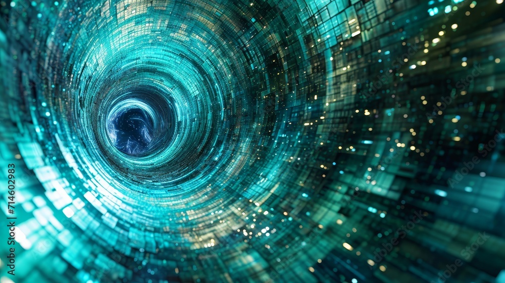 Cyber Vortex: Immersed in the Whirlwind of Digital Innovation - obrazy, fototapety, plakaty 