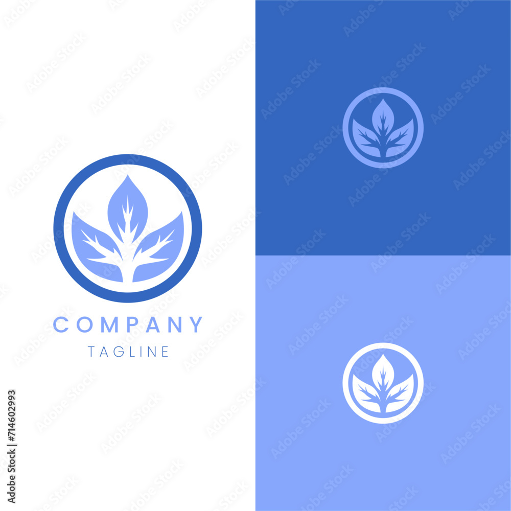 Tranquil Leaves Calm Emblem Design