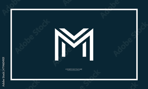 MM or M Alphabet letters icon logo monogram