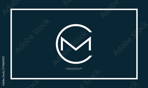 CM or MC Logo Alphabet Letters Monogram