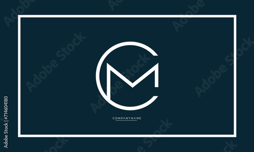 CM or MC Logo Alphabet Letters Monogram