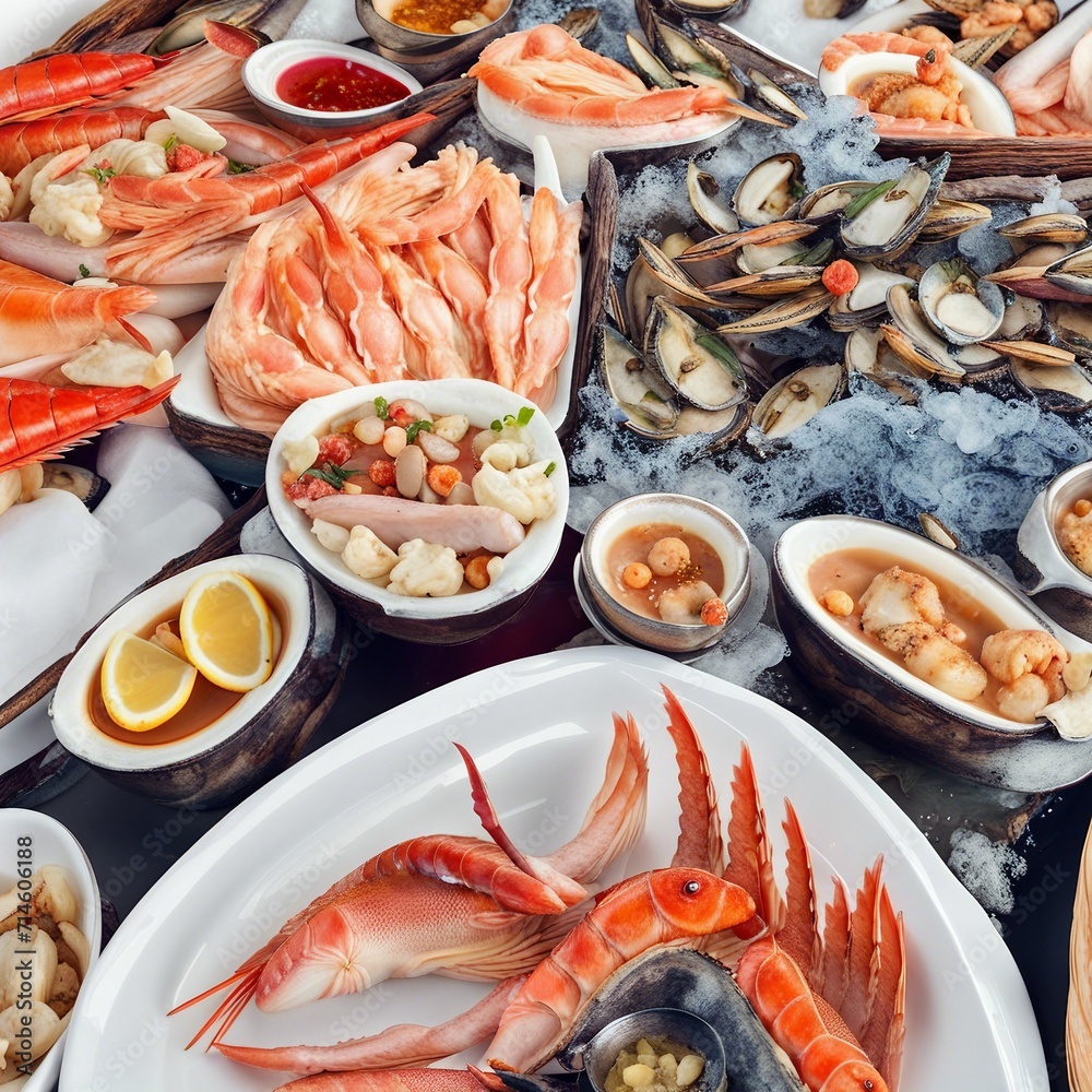 delicious seafood illustration background delicious seafood illustration background