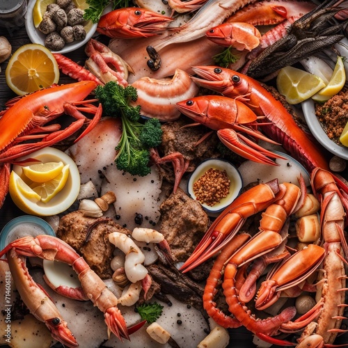 delicious seafood illustration background