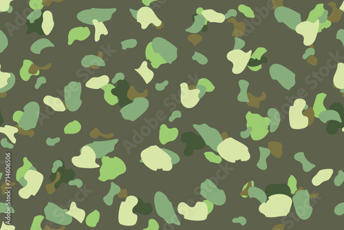 Vector Military Camoflage. Hunter Grey Texture. Seamless Print. Digital Beige Camouflage. Army Dirty Grunge. Abstract Vector Camouflage. Green Repeat Pattern. Woodland Tree Brush. Khaki Camo Paint.