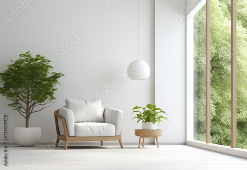 A modern minimal design of the room with sofa