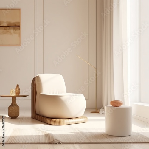 A modern minimal design of the room with sofa © Sanuar_husen