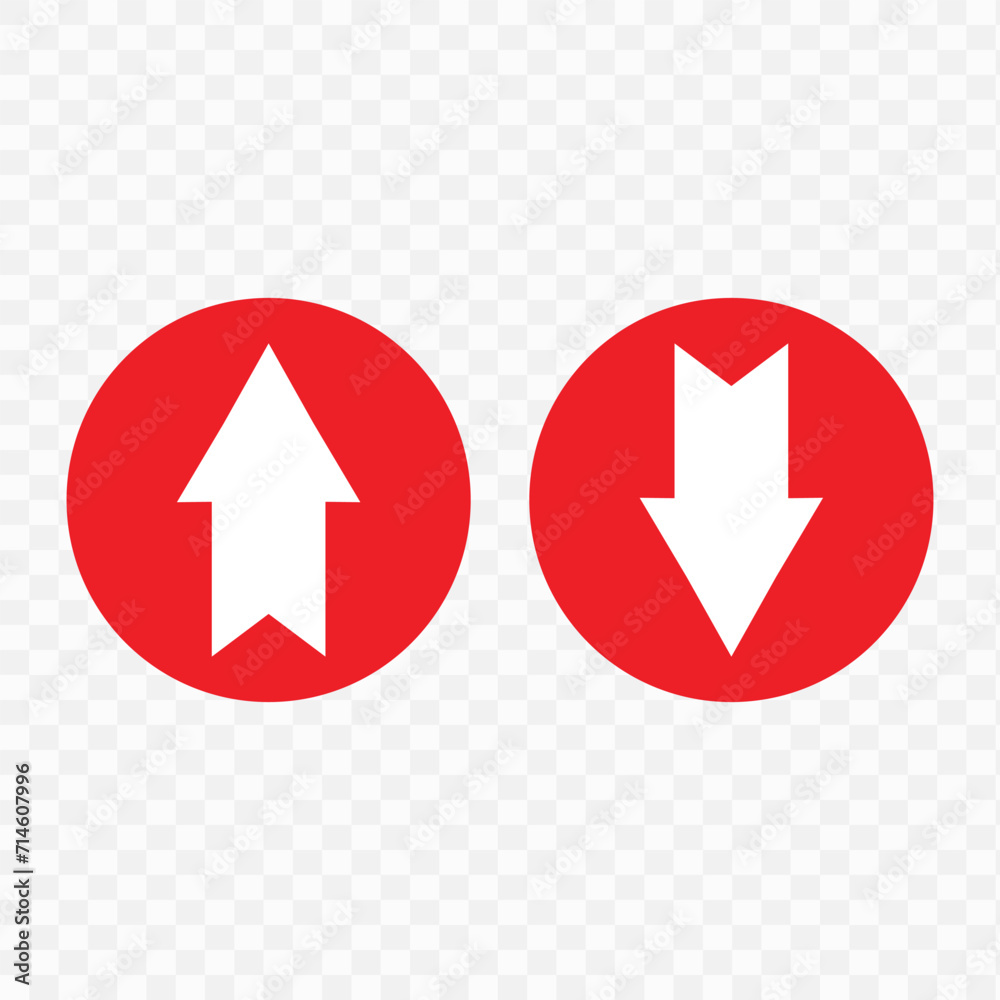 Up and down arrow flat style. Vector illustration icon isolated on white and transparent background. Up and down arrow flat style. Vector illustration icon isolated on white and transparent background.