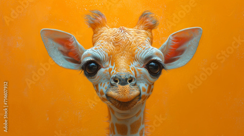 detailed illustration of a print of baby giraffe