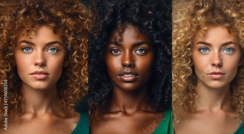 portrait of a fashion woman, curly hairs of a woman, portrait of a pretty young fashion model, pretty fashion girl in studio, curly haired woman