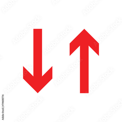 Up and down arrow flat style. Vector illustration icon isolated on white and transparent background.