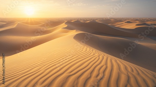  a group of sand dunes with the sun setting in the distance in the middle of the desert  in the middle of the desert  in the middle of the middle of the middle of the day.