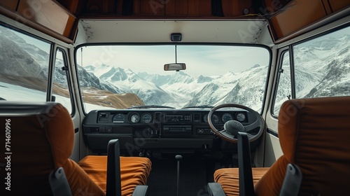 camper van parked up with view of landscape