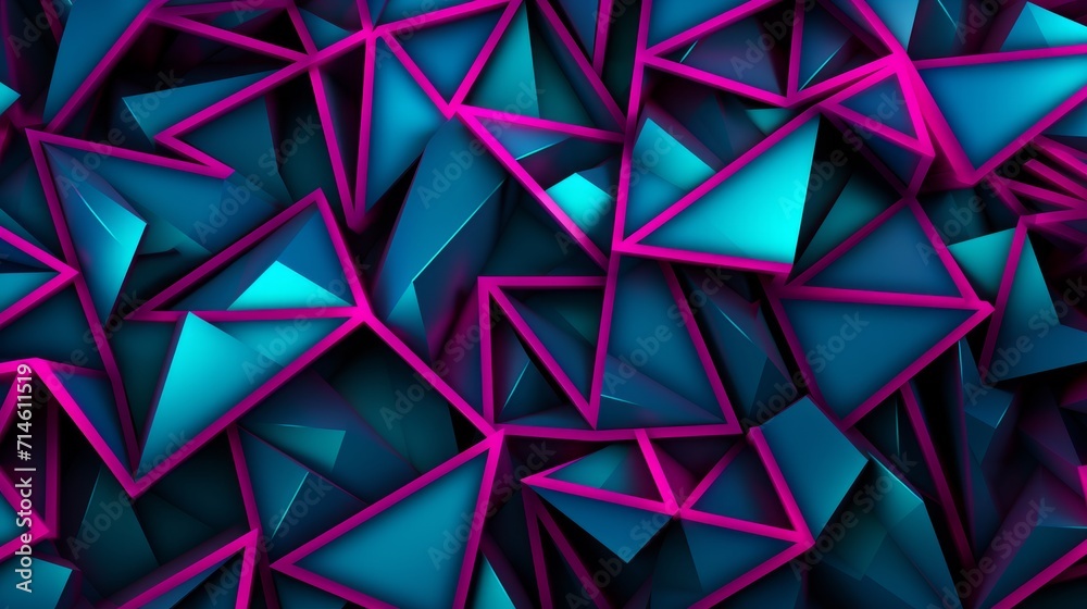 Vibrant neon pink and electric teal geometric shapes: perfect for stunning 8k abstract wallpaper with a contemporary flair