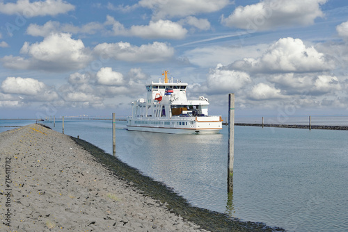 Fotografie Ferry  from Norden Norddeich to Norderney Island,North Sea,East Frisia,Germany