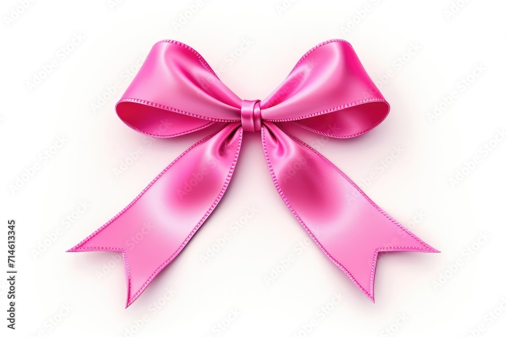 pink bow isolated on white