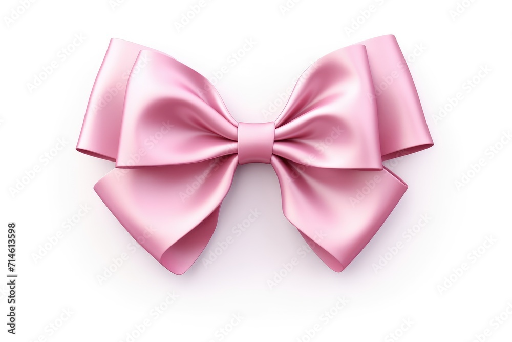 pink bow on white background