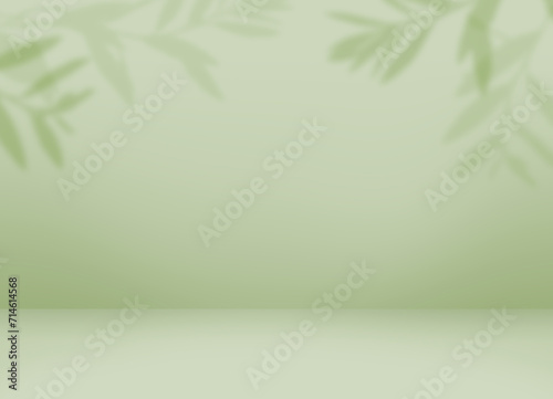 Green background with shadows of leaves