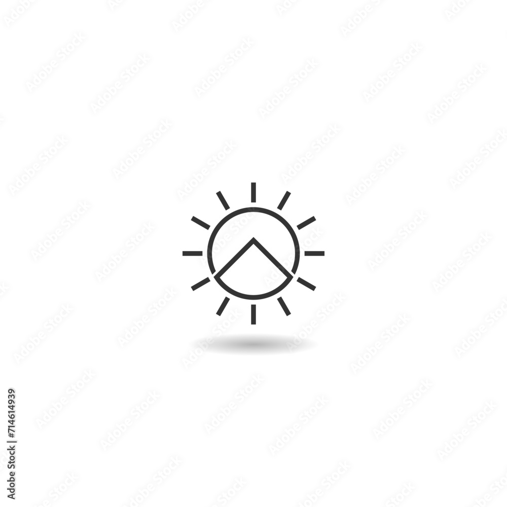 Solar Energy Logo icon with shadow Solar Energy Logo icon with shadow