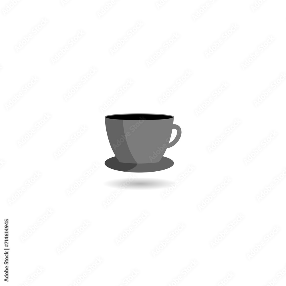 Cup of coffee logo icon with shadow Cup of coffee logo icon with shadow
