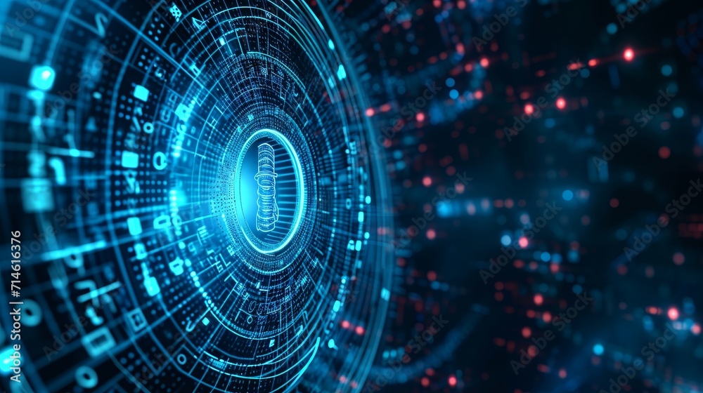 Obraz premium Security Matrix: Unraveling the Layers of Digital Defense