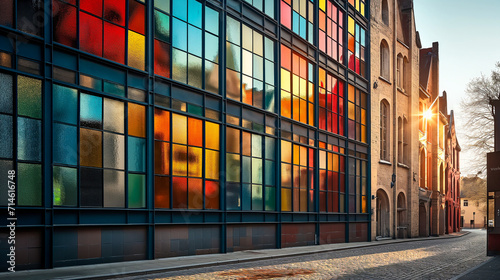 Modern Sustainable Architecture in Contemporary Downtown, Futuristic Design, Innovative Materials, Creative Historical Facade Renovation, Congress Hall, Office Building, Old Town Residential District