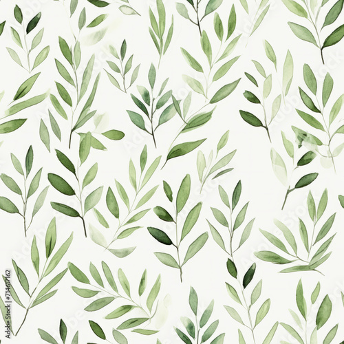 Seamless pattern green plant stems and leaves charming hand drawn simple clean minimalist design style for backgrounds wallpaper repeating pattern  